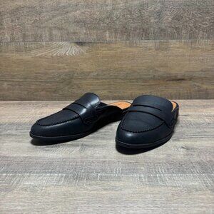 Lucky Brand Black Leather Penny Loafer Mules Women's Size 9